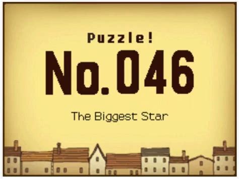 puzzle 46 curious village|[CV046] The Biggest Star .